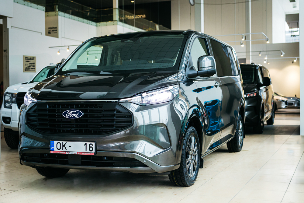 A brand-new Ford Transit Custom Plug-in Hybrid delivered to our customer under a full-service lease.